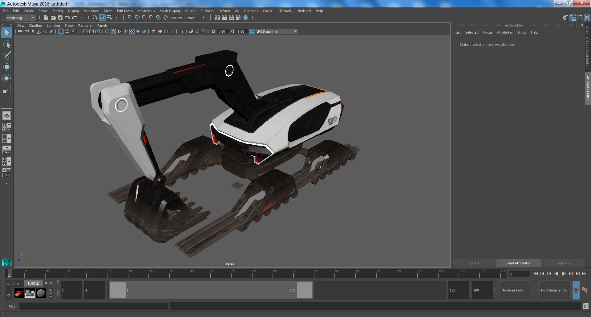Excavator Futuristic Concept Old 3D