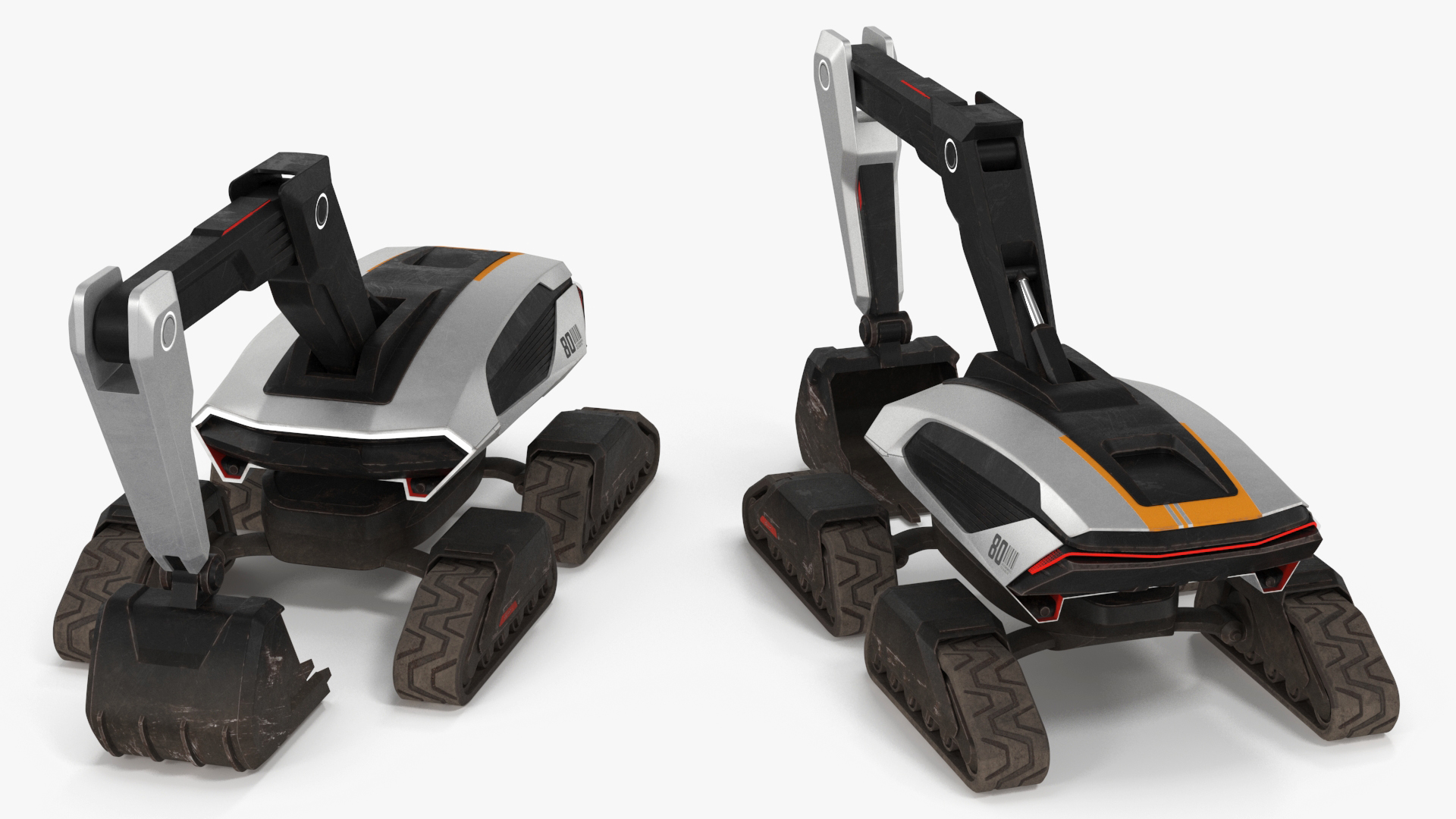 Excavator Futuristic Concept Old 3D