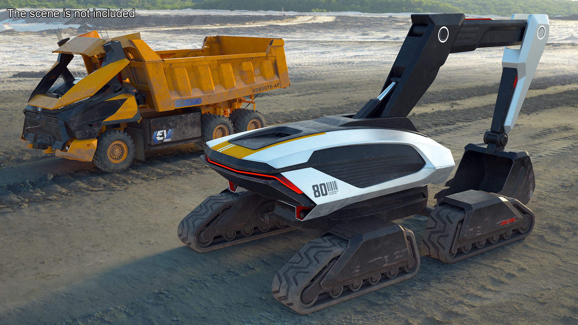 Excavator Futuristic Concept Old 3D