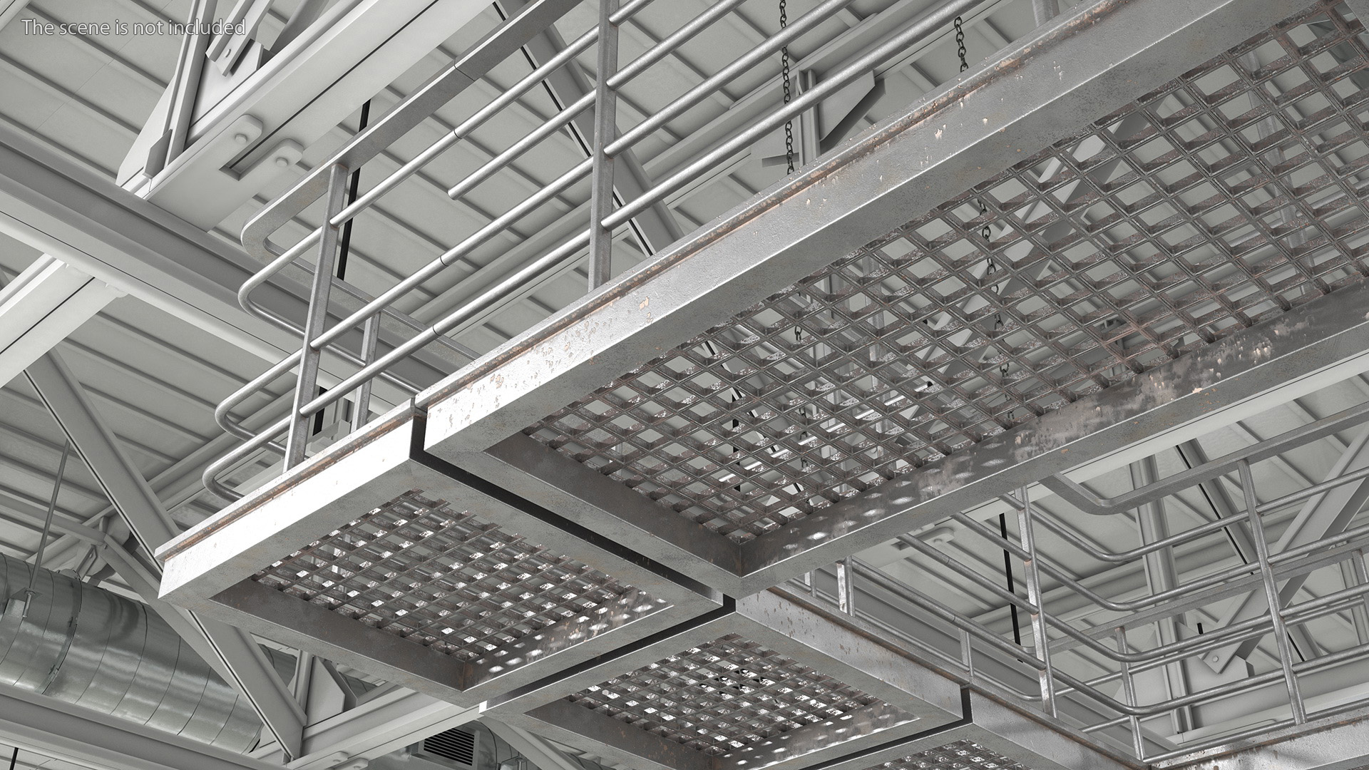 3D Industrial Catwalk Short Corner