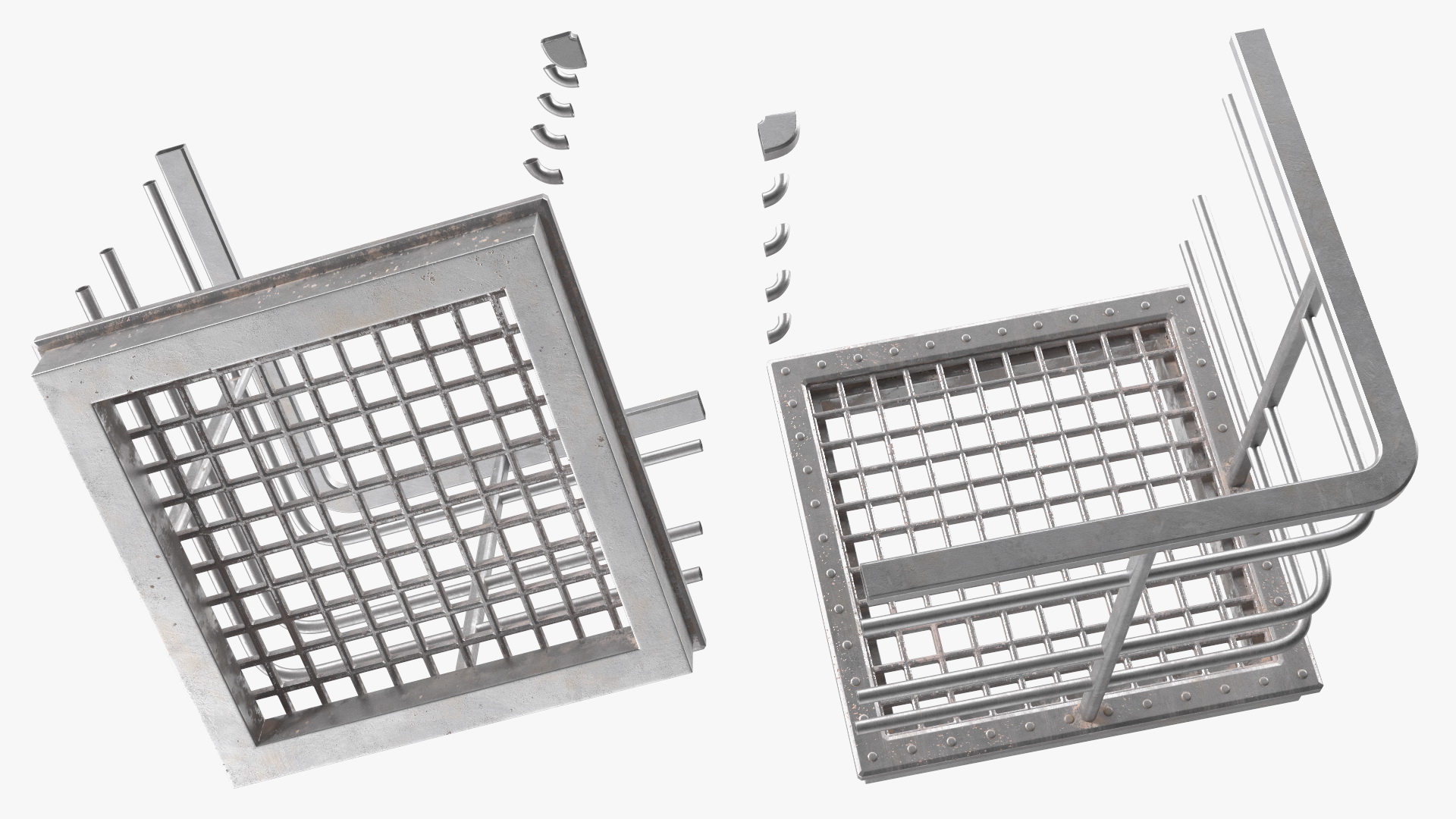 3D Industrial Catwalk Short Corner