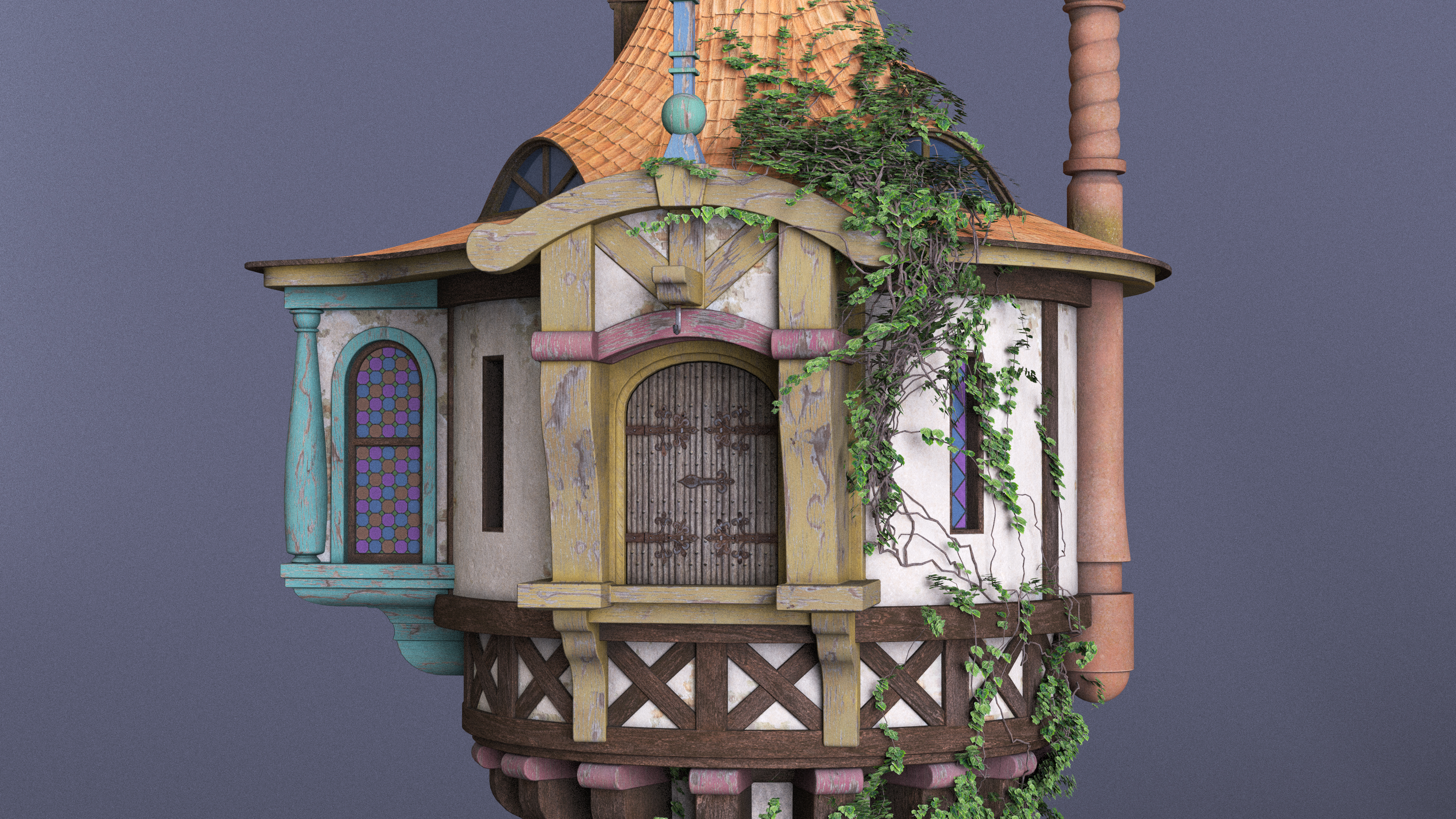 3D Rapunzel Castle Tower