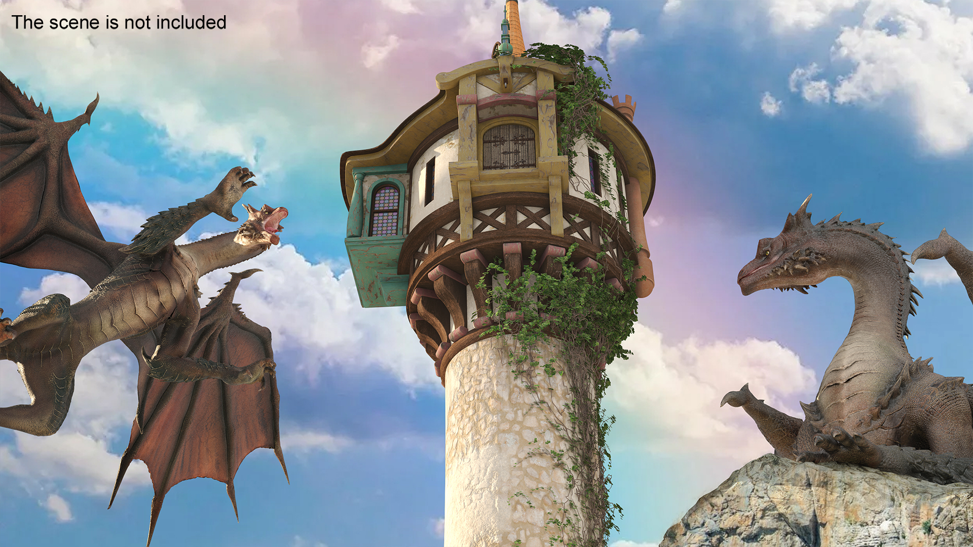 3D Rapunzel Castle Tower
