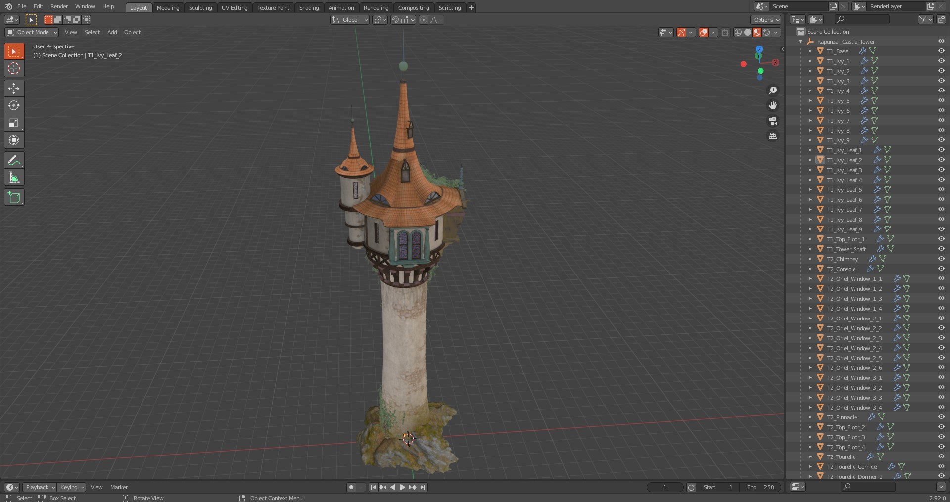 3D Rapunzel Castle Tower