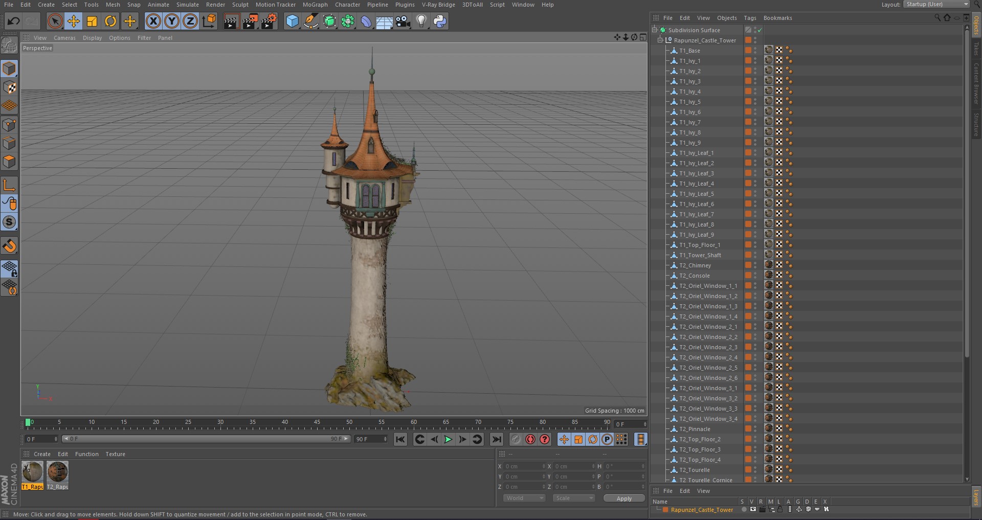 3D Rapunzel Castle Tower