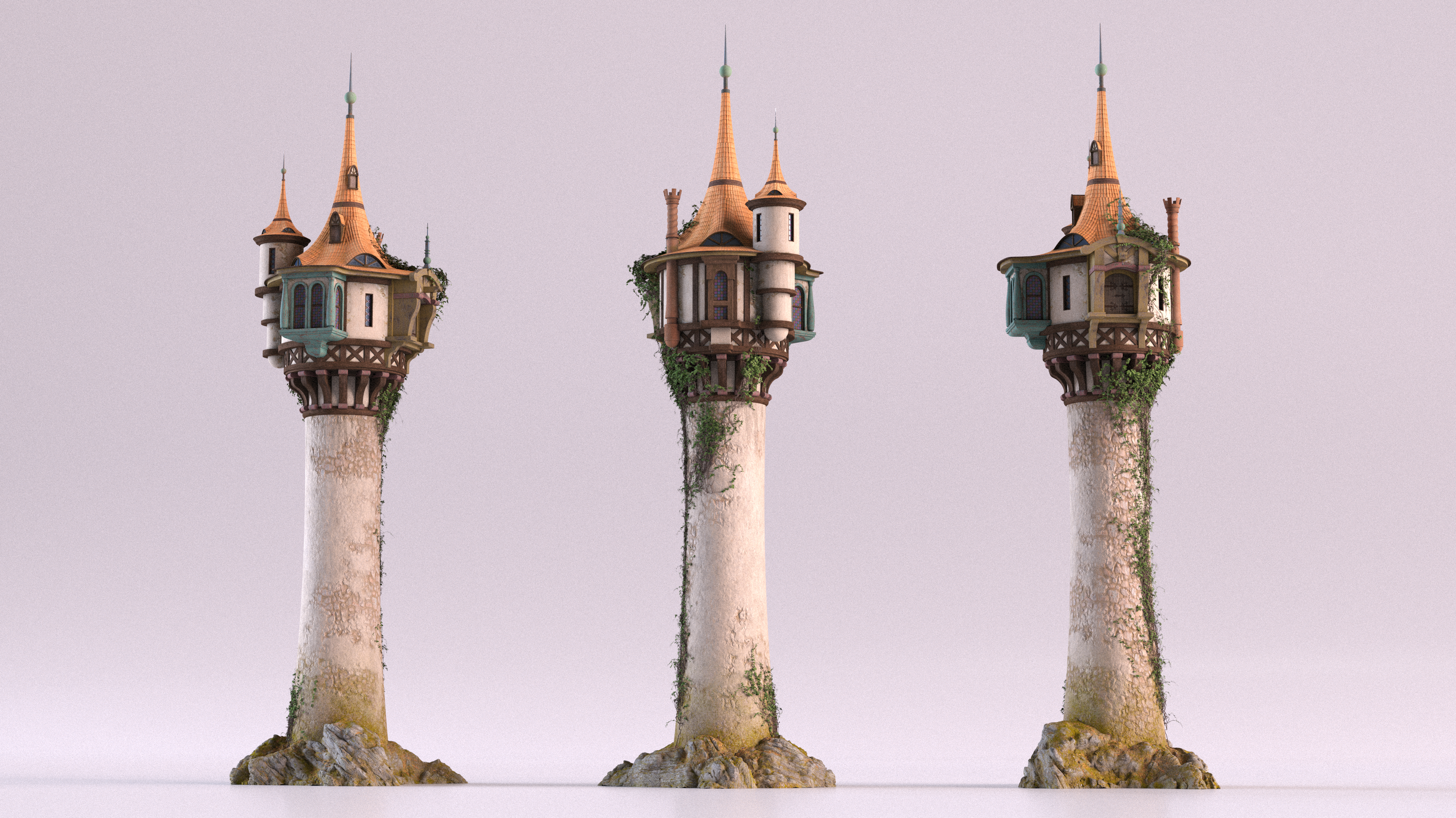 3D Rapunzel Castle Tower
