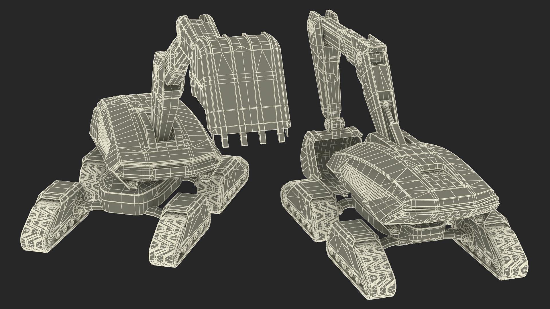 3D SciFi Excavator New Rigged