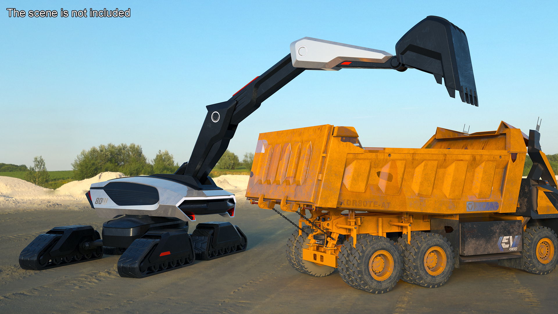 3D SciFi Excavator New Rigged