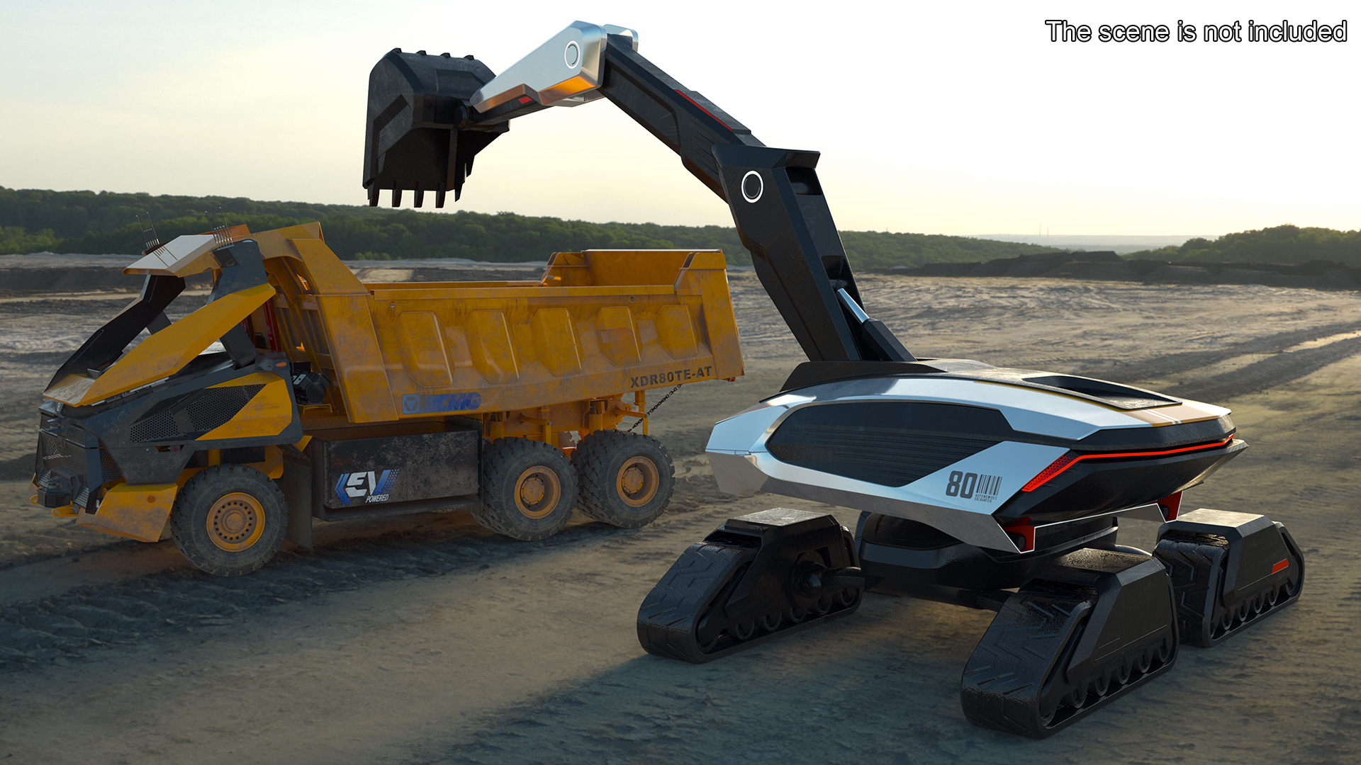 3D SciFi Excavator New Rigged