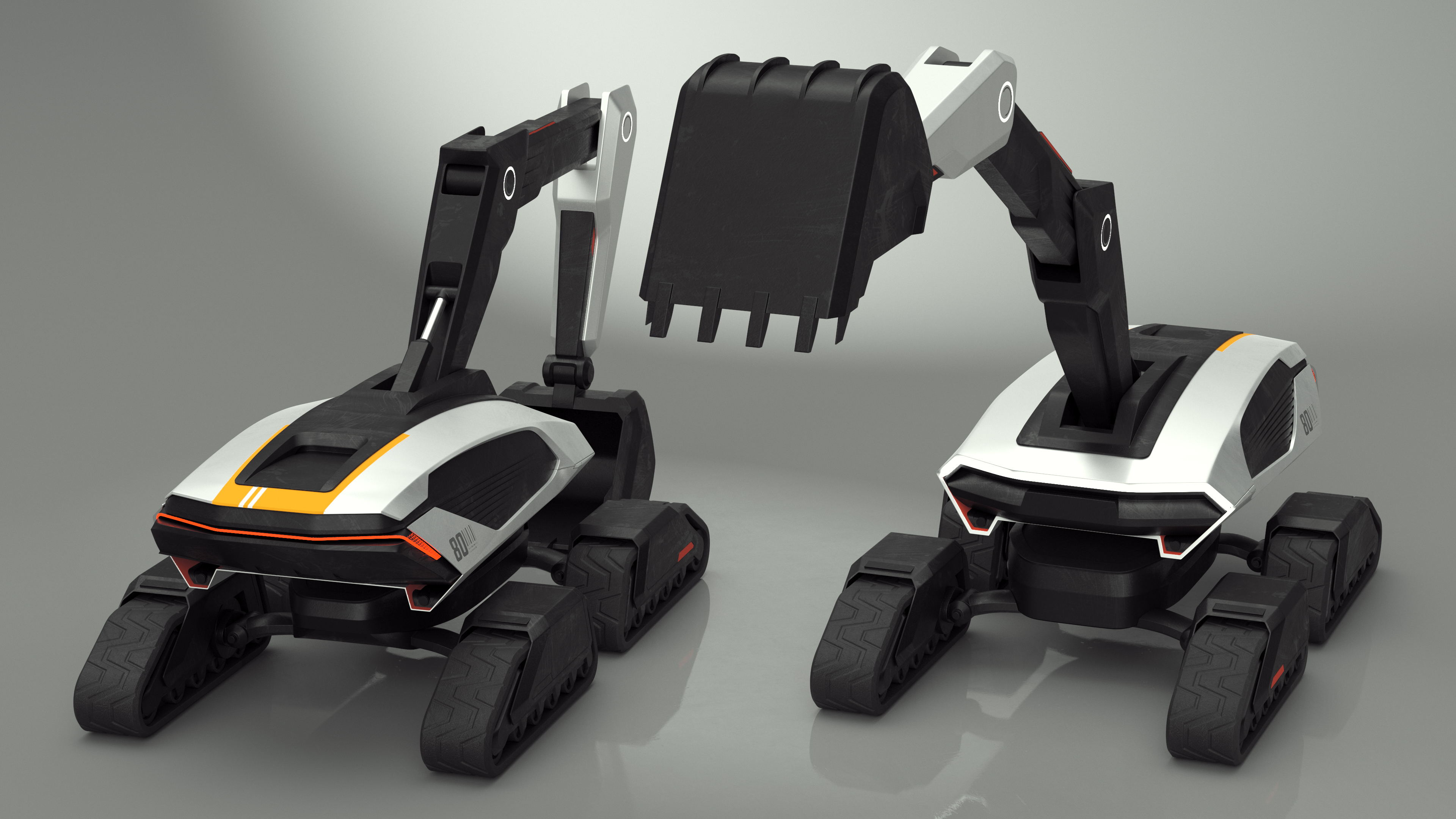 3D SciFi Excavator New Rigged