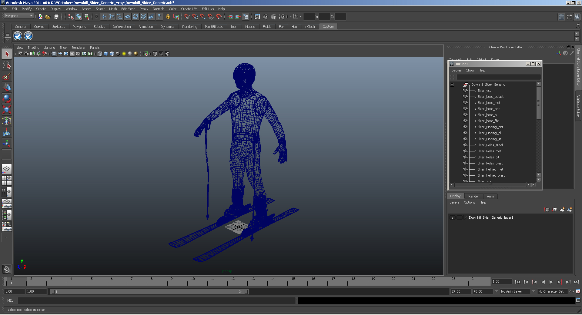 Downhill Skier Generic 3D