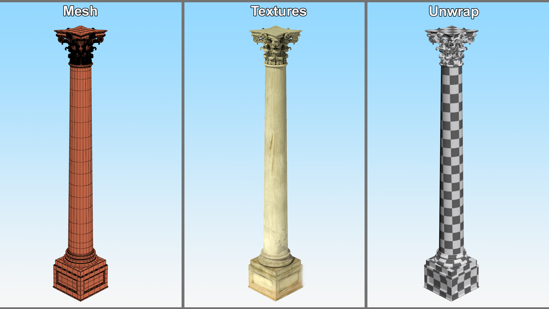 3D Old Capitol Column model