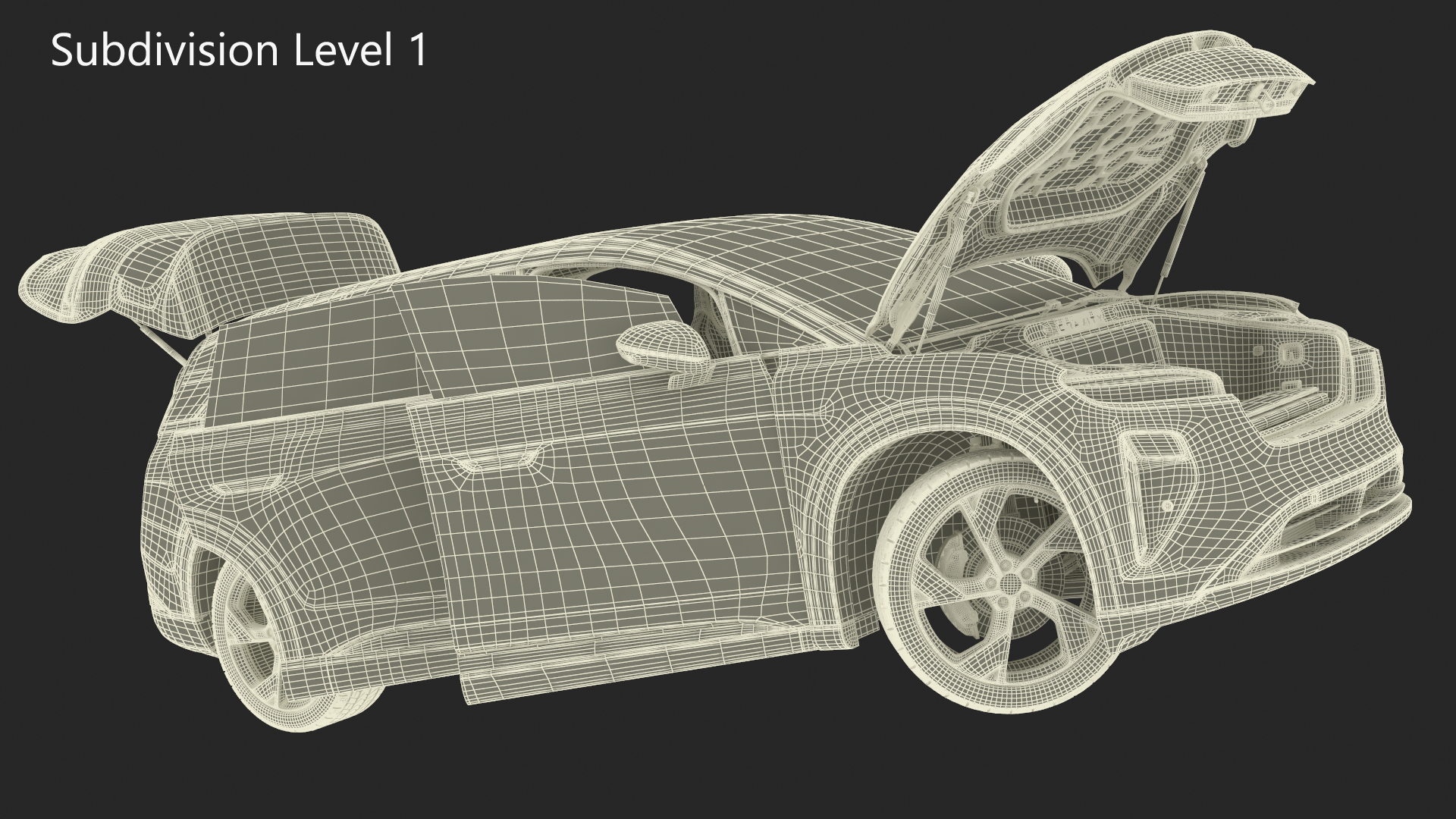 3D model Lucid Gravity 2024 Electric SUV Olive Color Rigged
