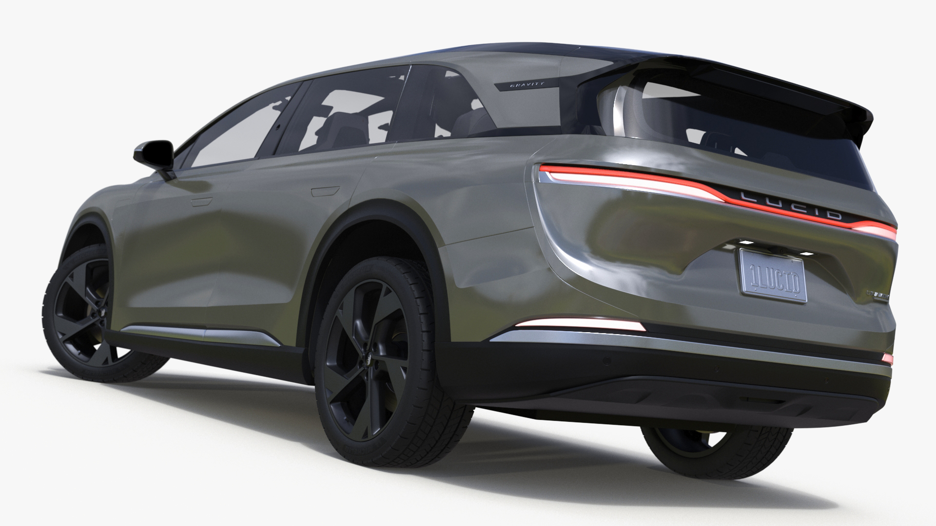 3D model Lucid Gravity 2024 Electric SUV Olive Color Rigged