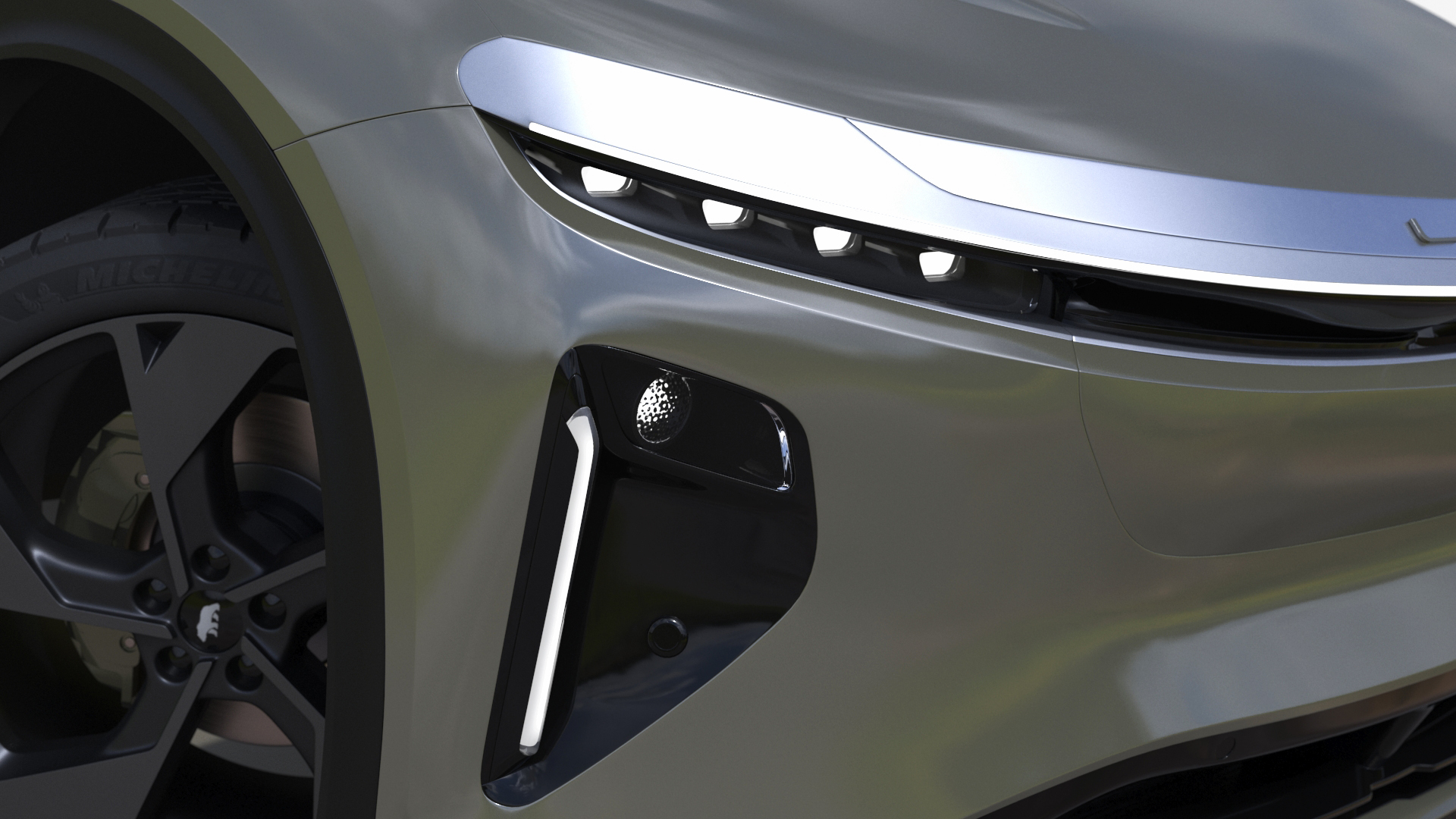 3D model Lucid Gravity 2024 Electric SUV Olive Color Rigged