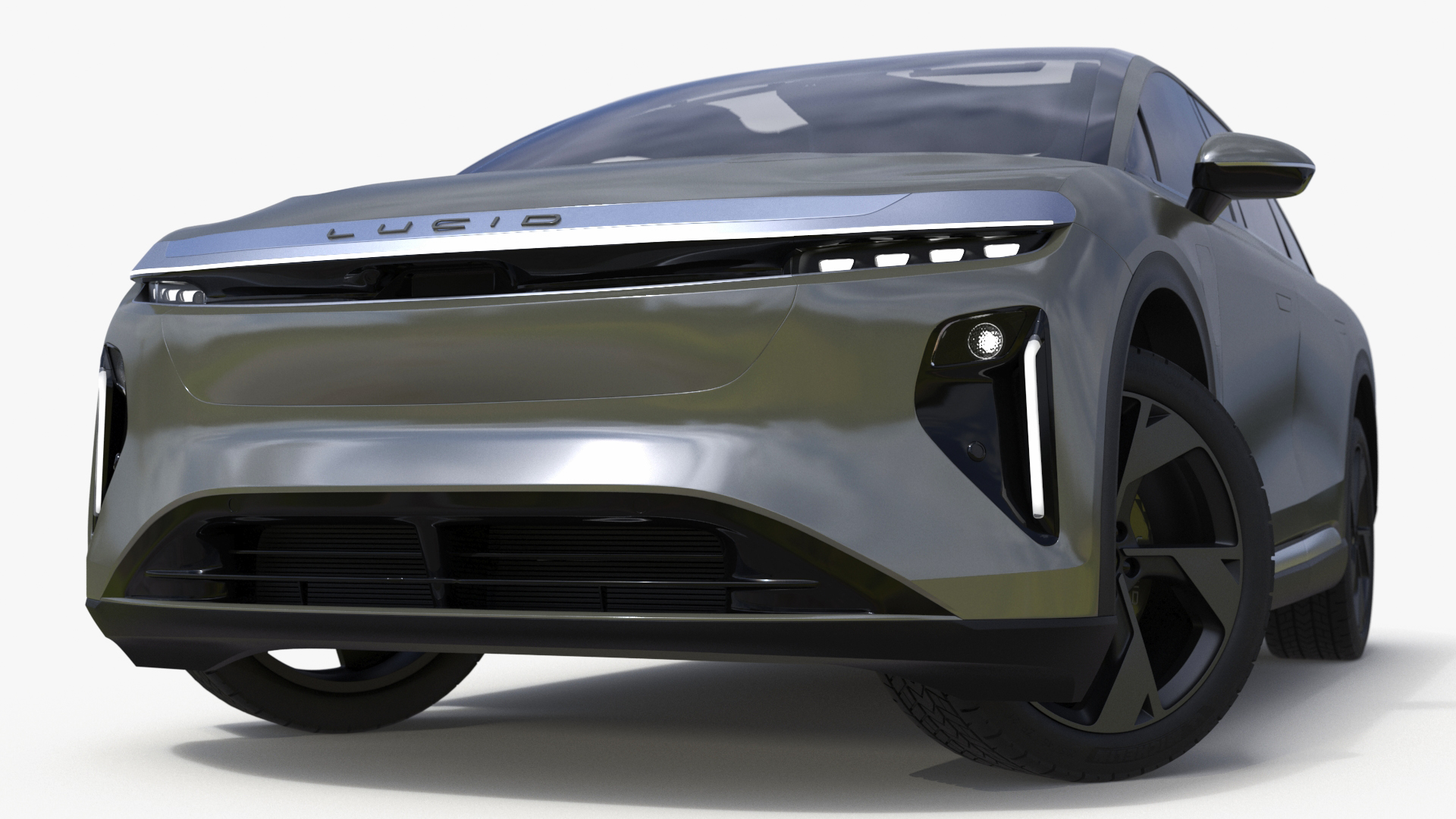 3D model Lucid Gravity 2024 Electric SUV Olive Color Rigged