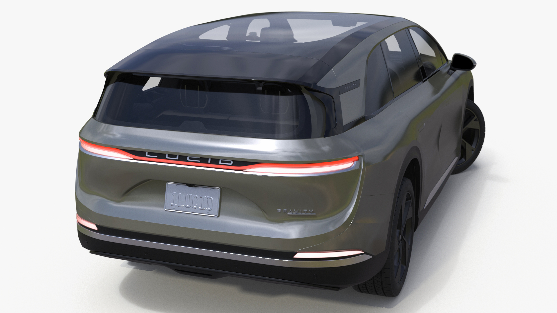 3D model Lucid Gravity 2024 Electric SUV Olive Color Rigged