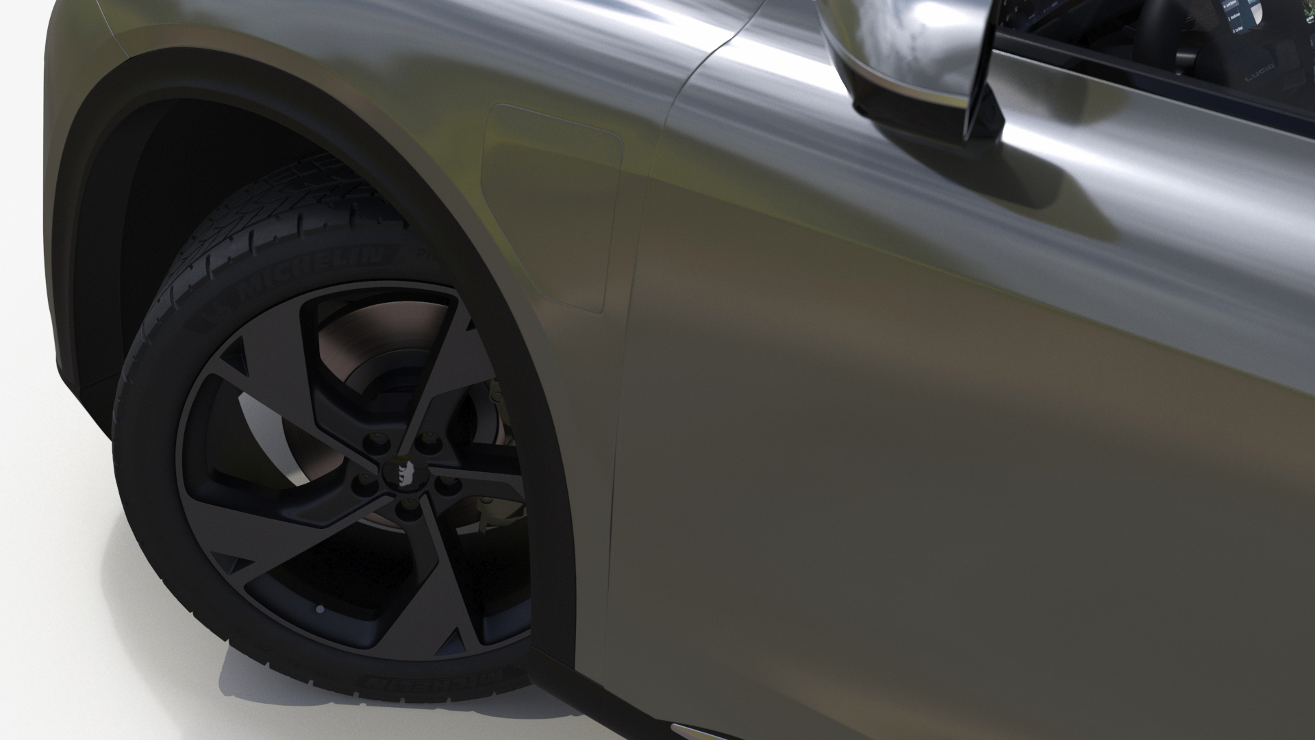 3D model Lucid Gravity 2024 Electric SUV Olive Color Rigged