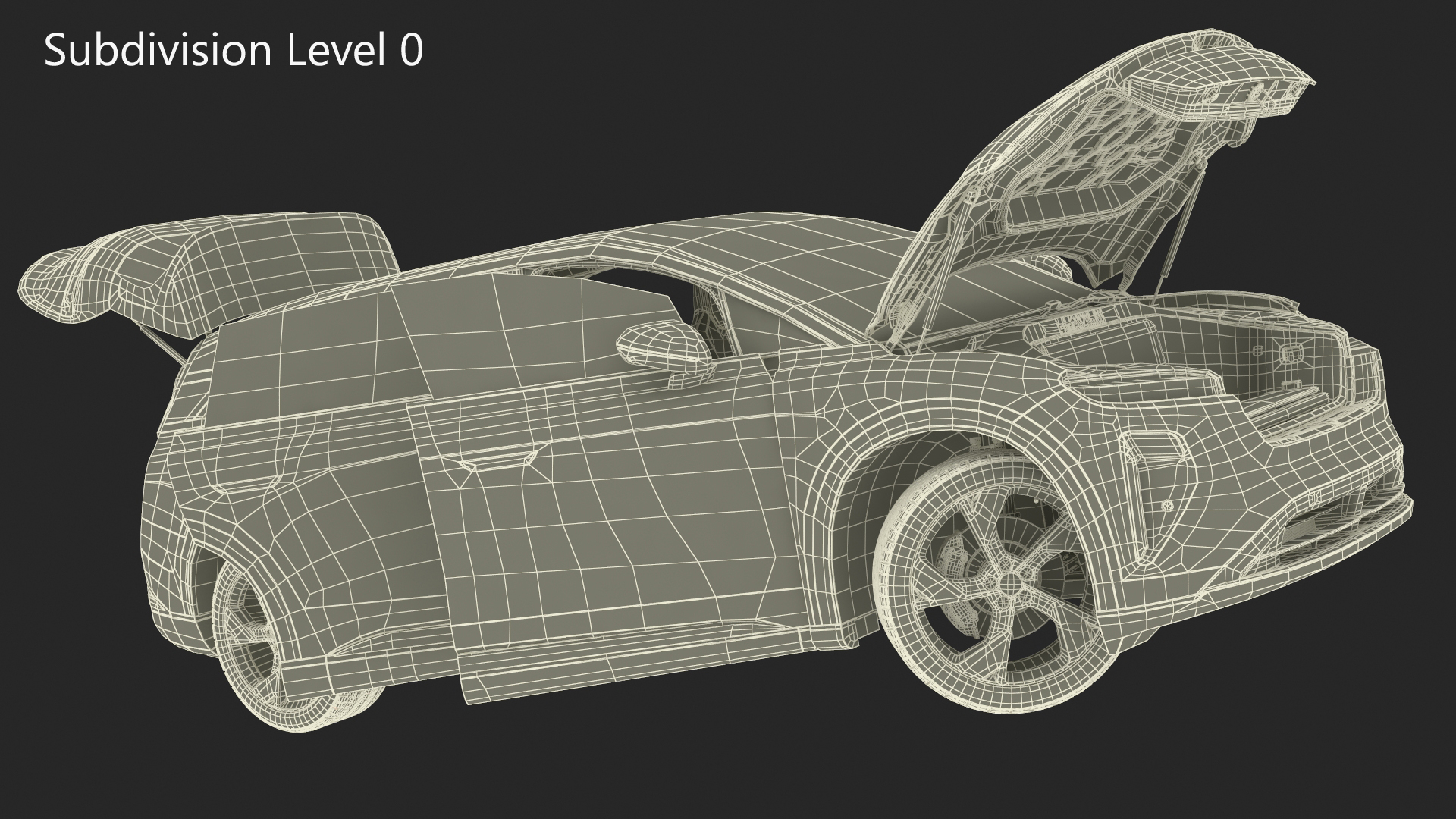 3D model Lucid Gravity 2024 Electric SUV Olive Color Rigged