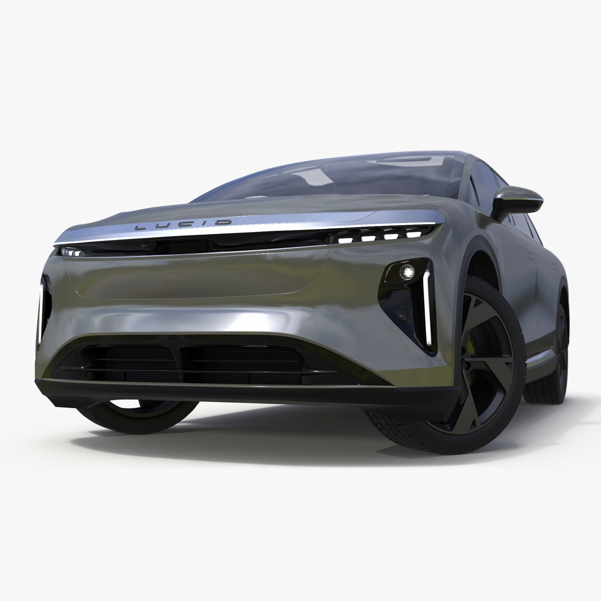 3D model Lucid Gravity 2024 Electric SUV Olive Color Rigged
