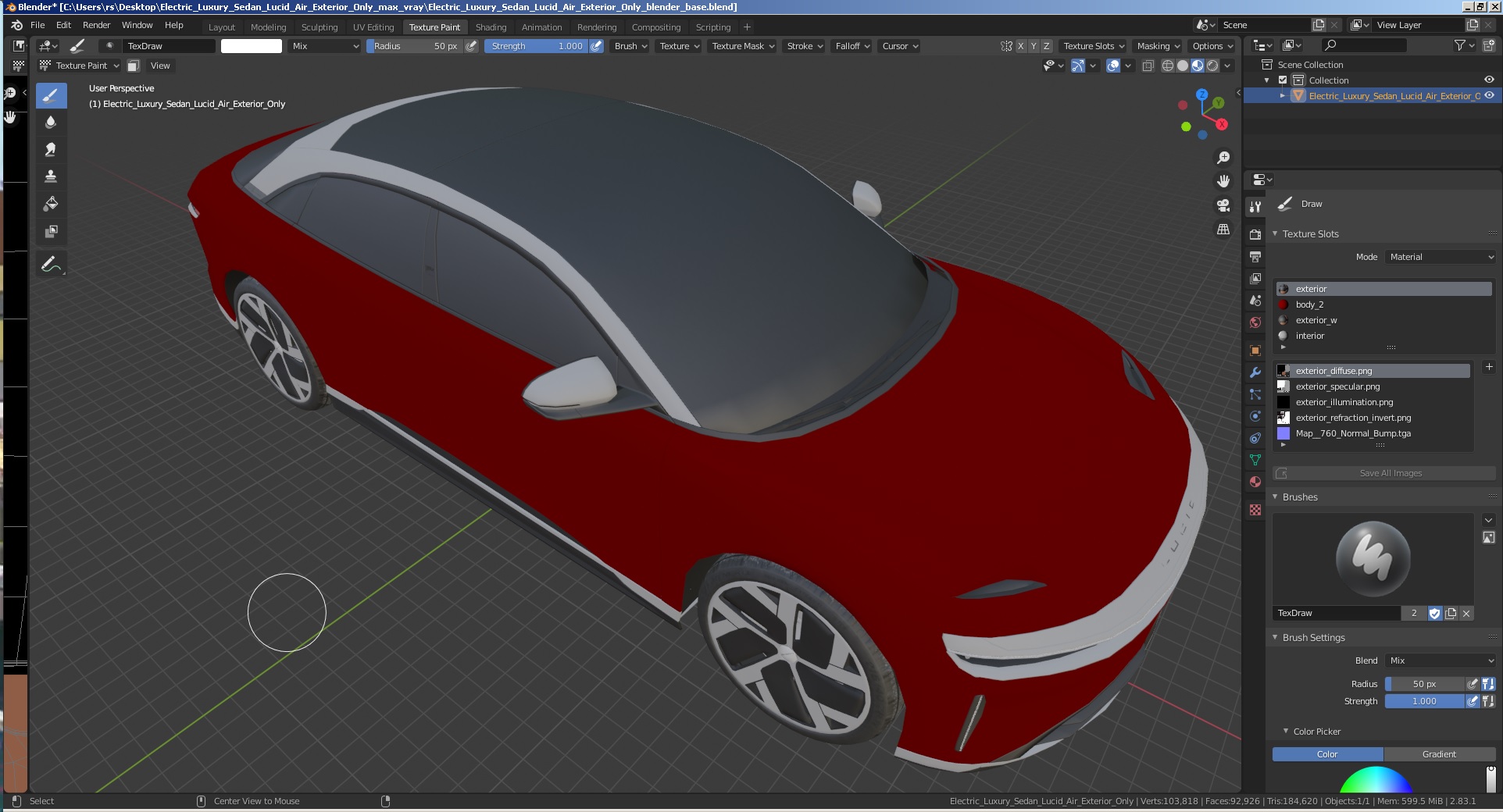 3D model Electric Luxury Sedan Lucid Air Exterior Only