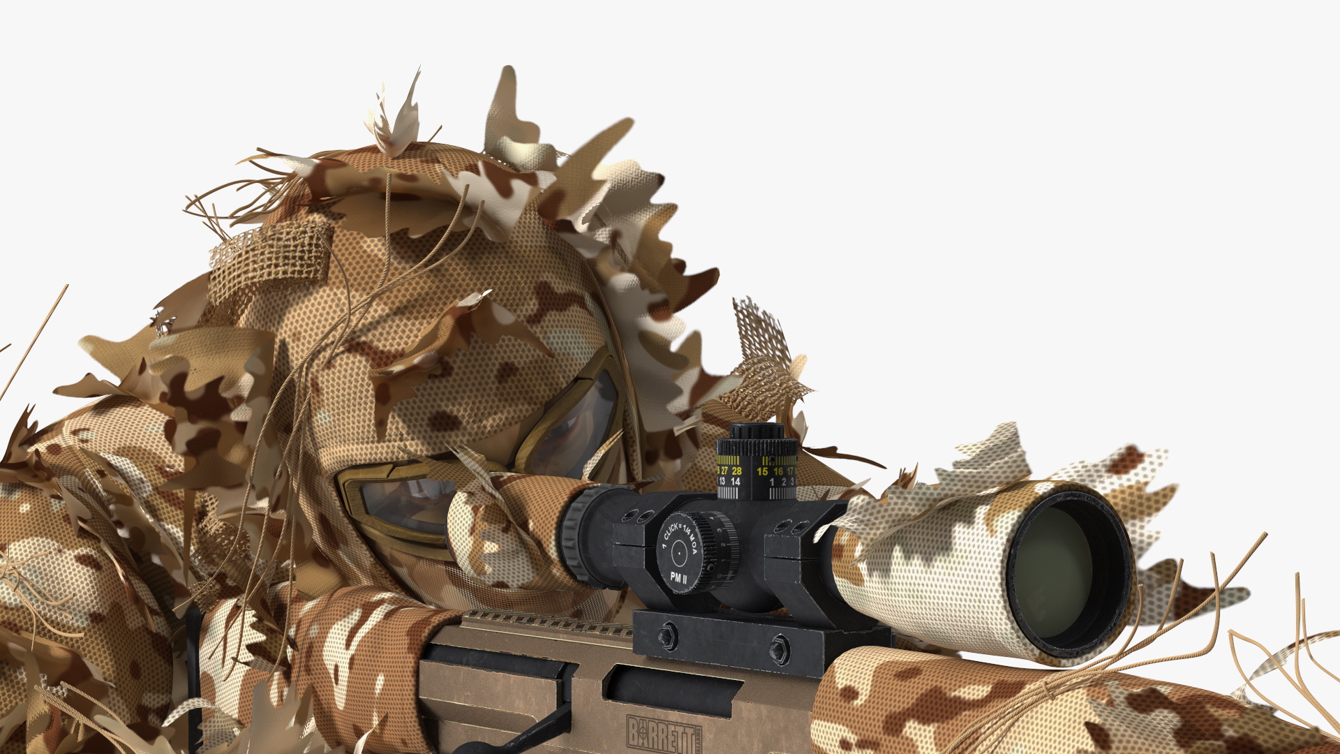 3D Sniper Shooting Position Desert Camo