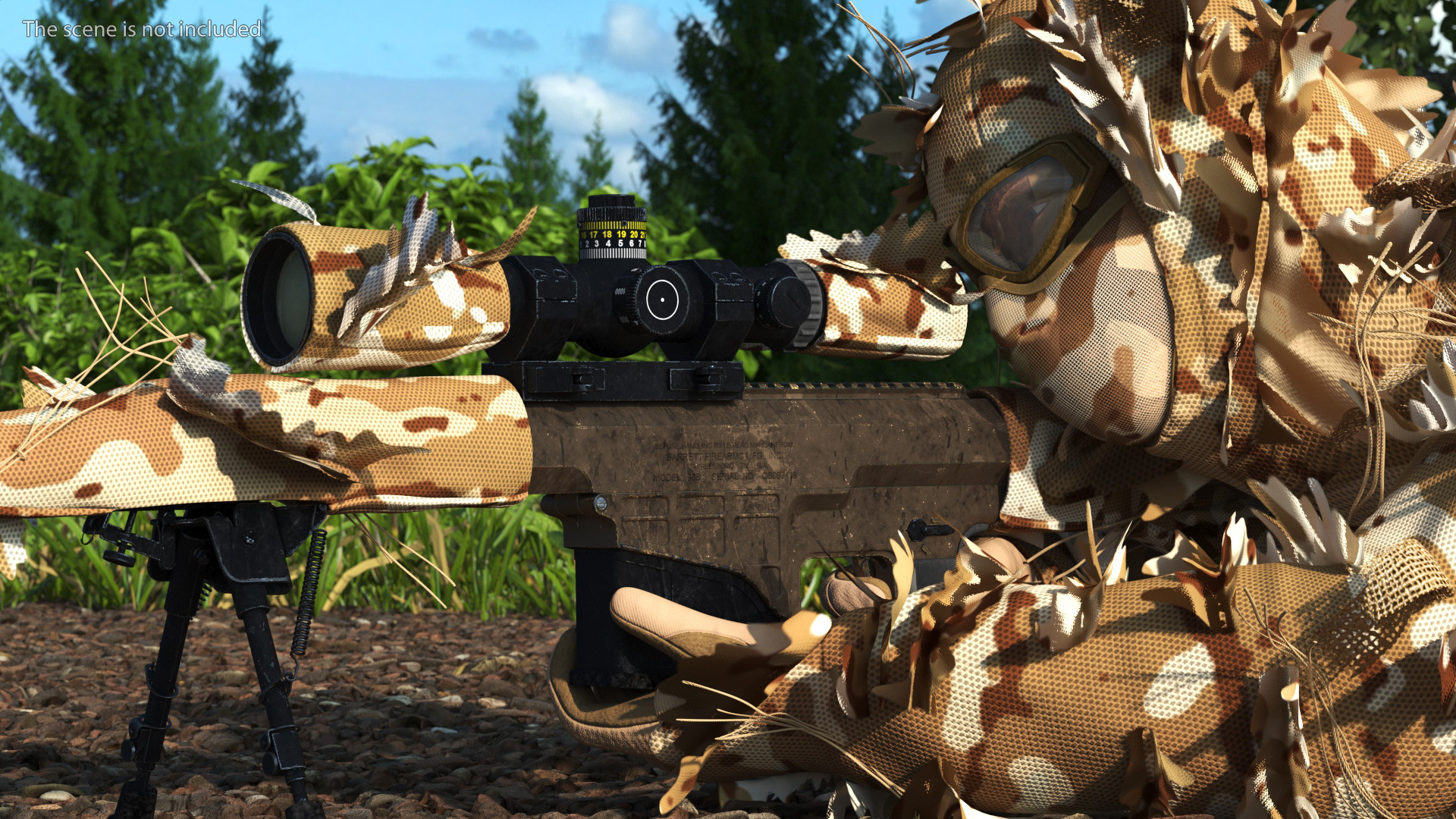 3D Sniper Shooting Position Desert Camo