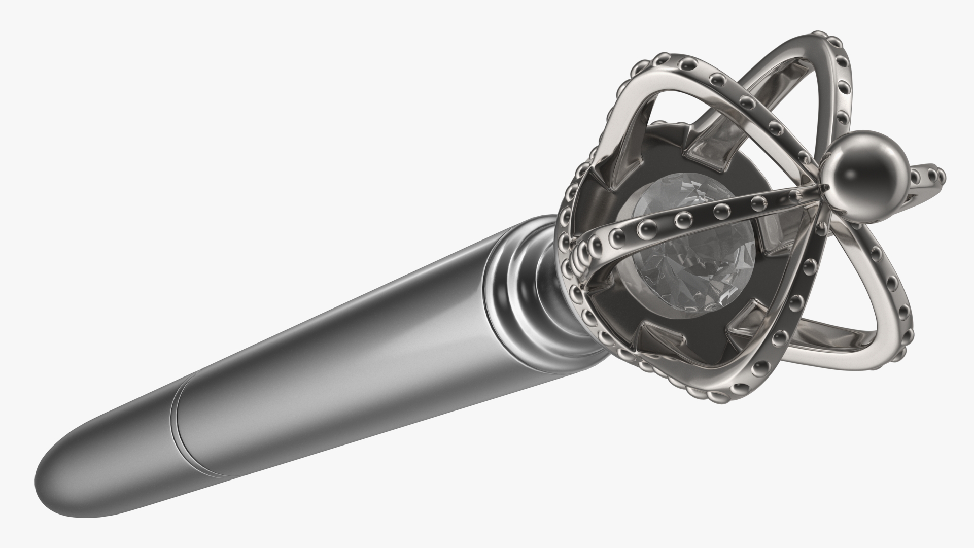 3D Crown Ballpoint Pen Silver