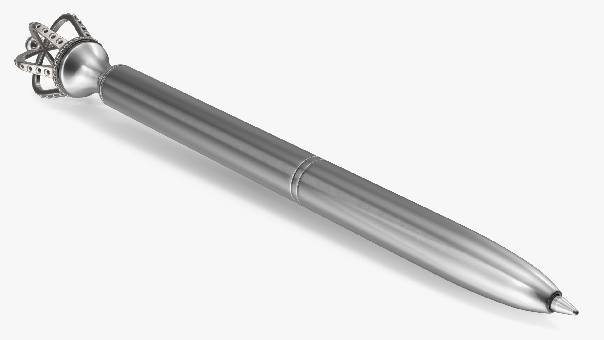 3D Crown Ballpoint Pen Silver