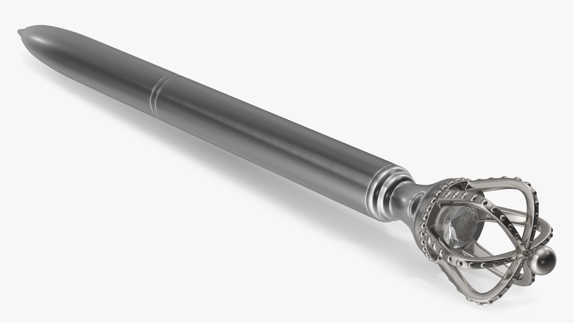 3D Crown Ballpoint Pen Silver