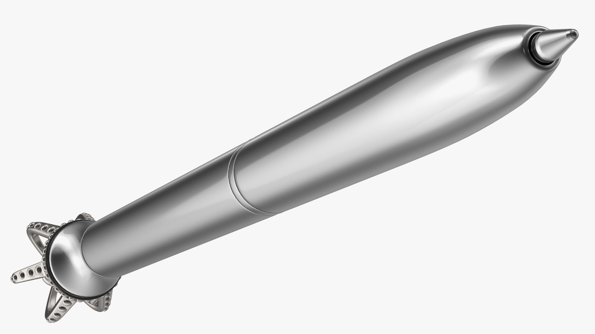 3D Crown Ballpoint Pen Silver