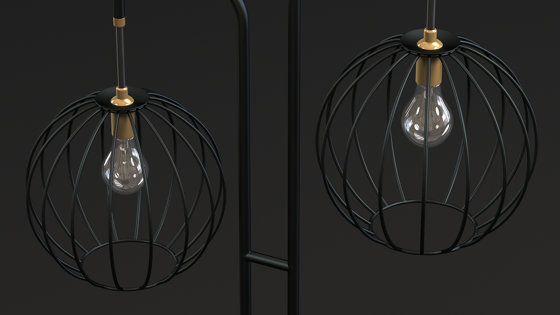 3D Floor Lamp Black