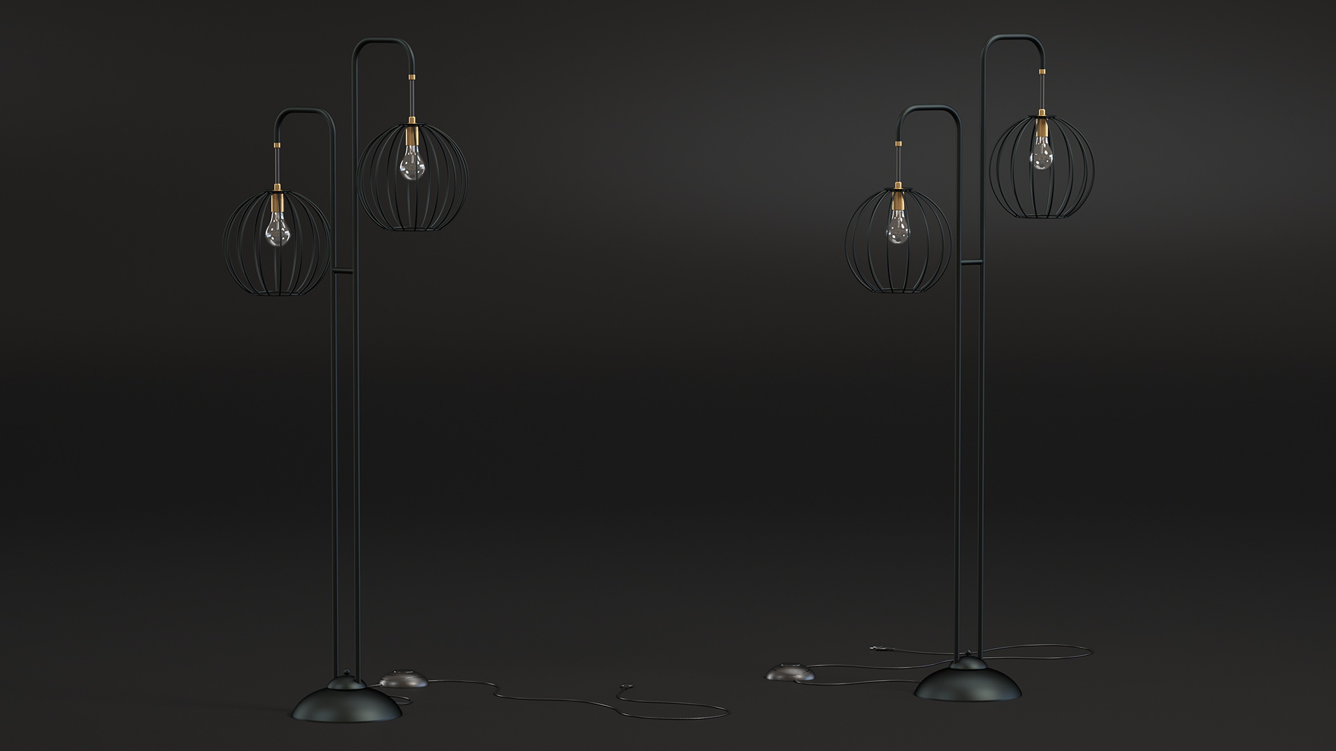 3D Floor Lamp Black