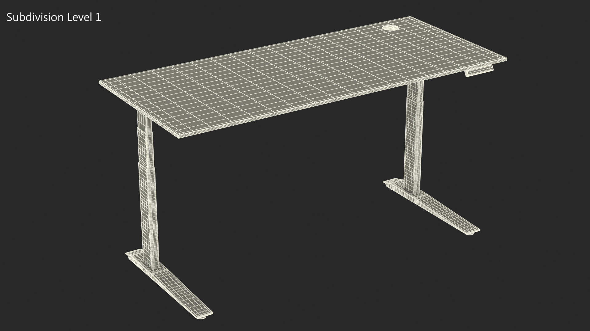 3D Brown Standing Desk Workstation