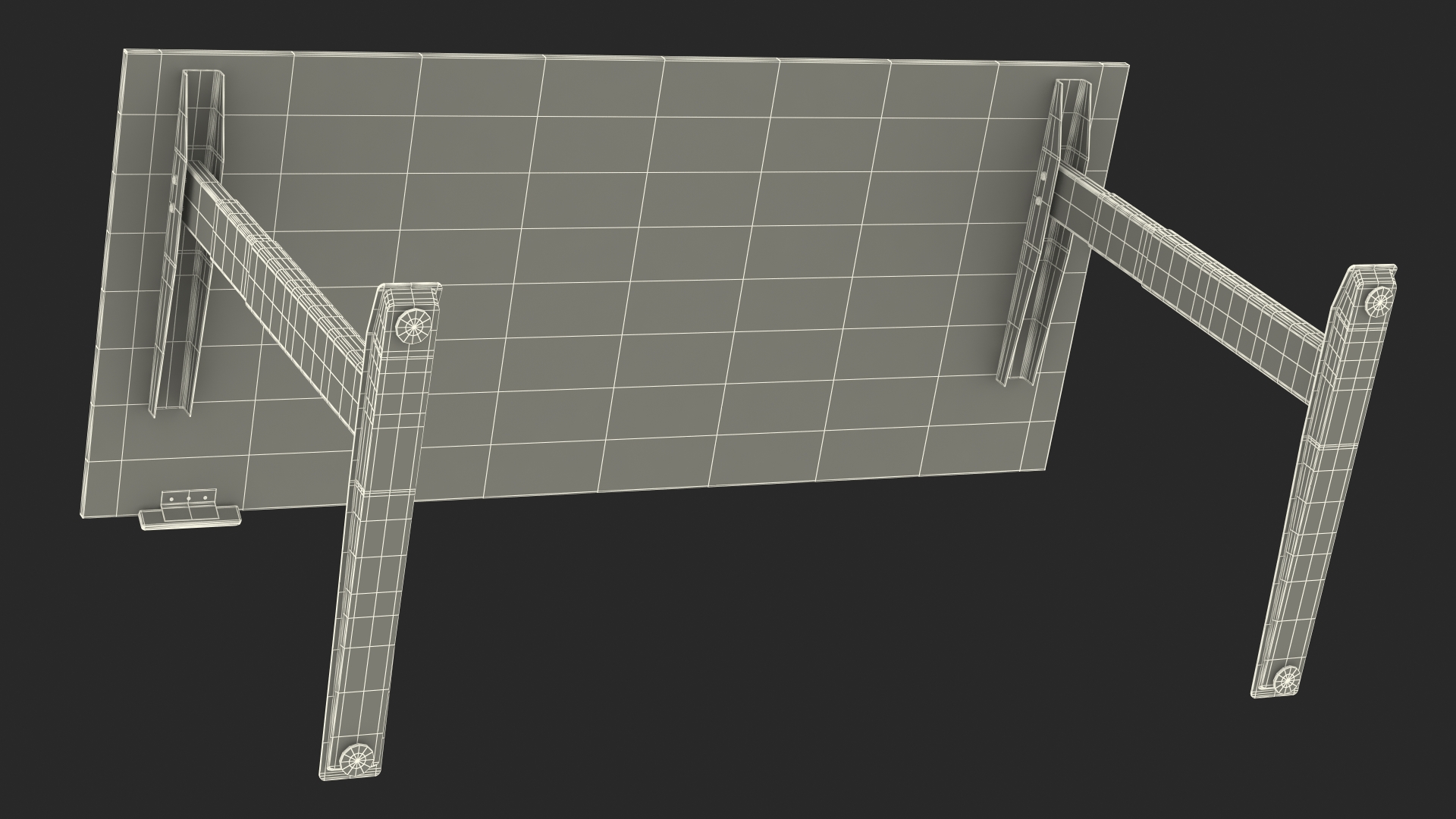 3D Brown Standing Desk Workstation