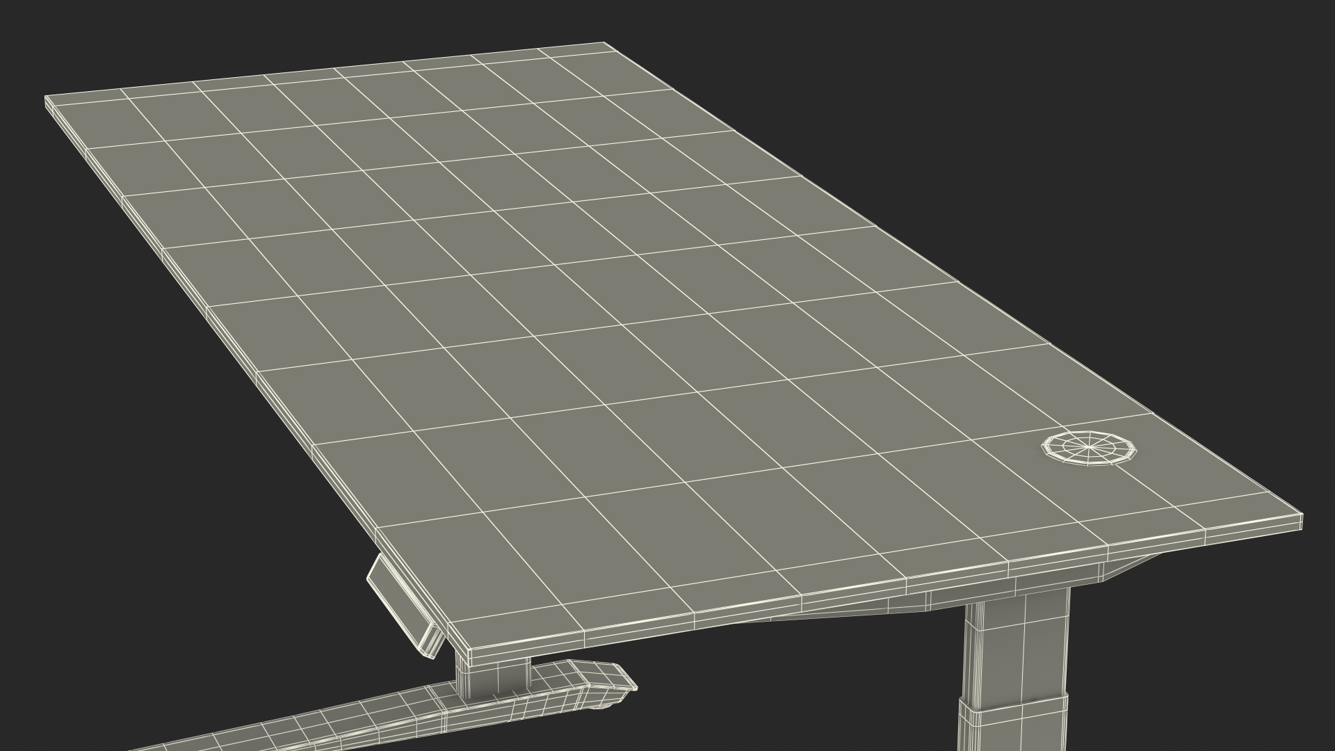 3D Brown Standing Desk Workstation