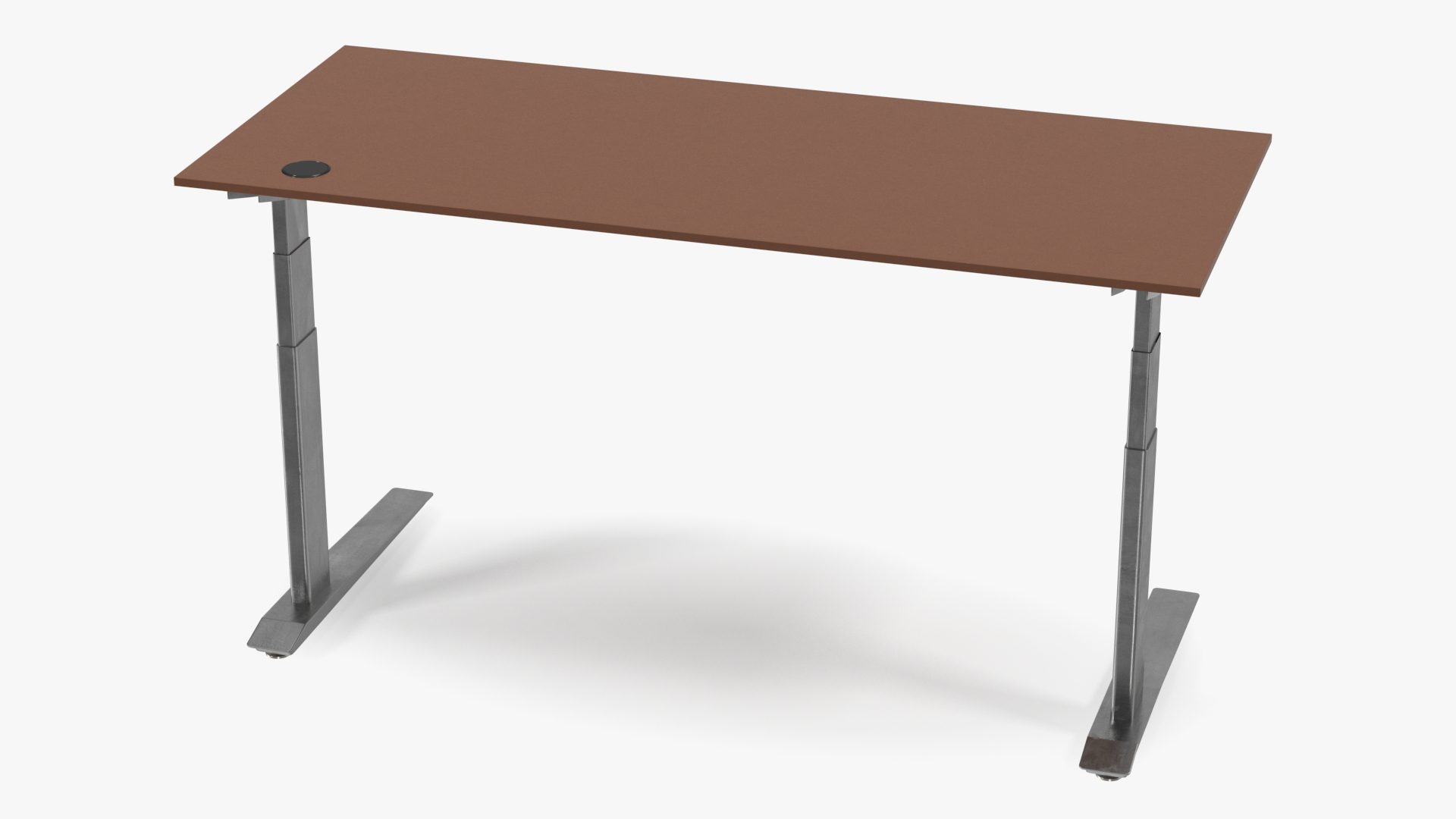 3D Brown Standing Desk Workstation