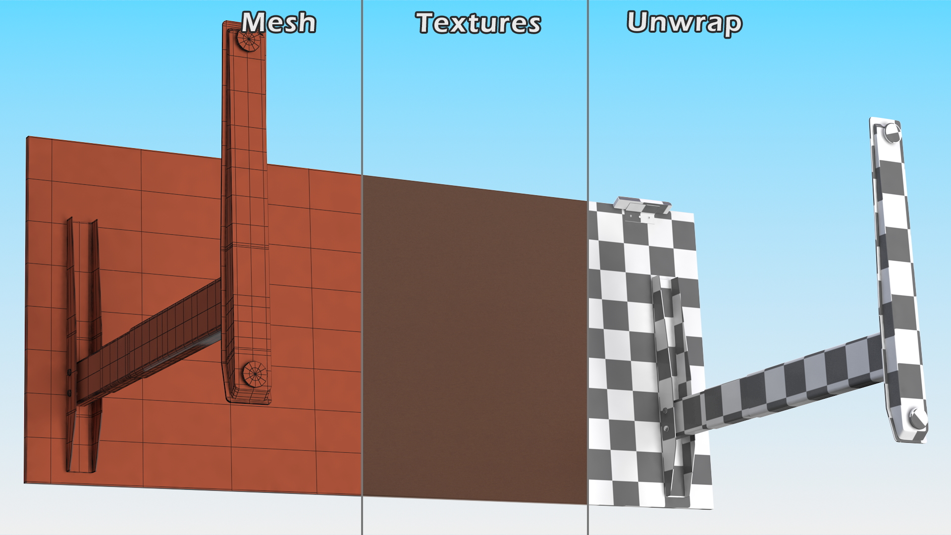 3D Brown Standing Desk Workstation