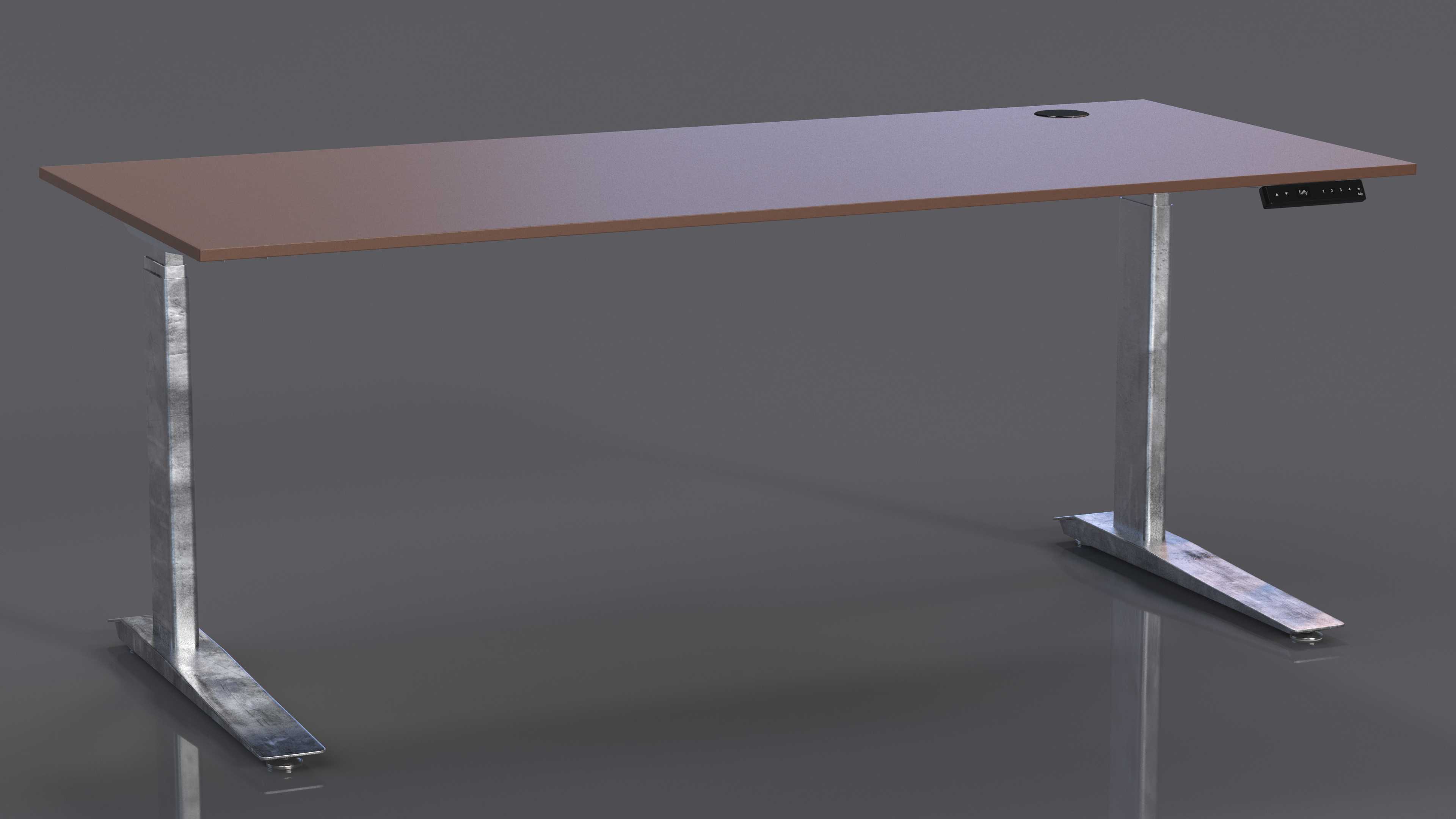 3D Brown Standing Desk Workstation