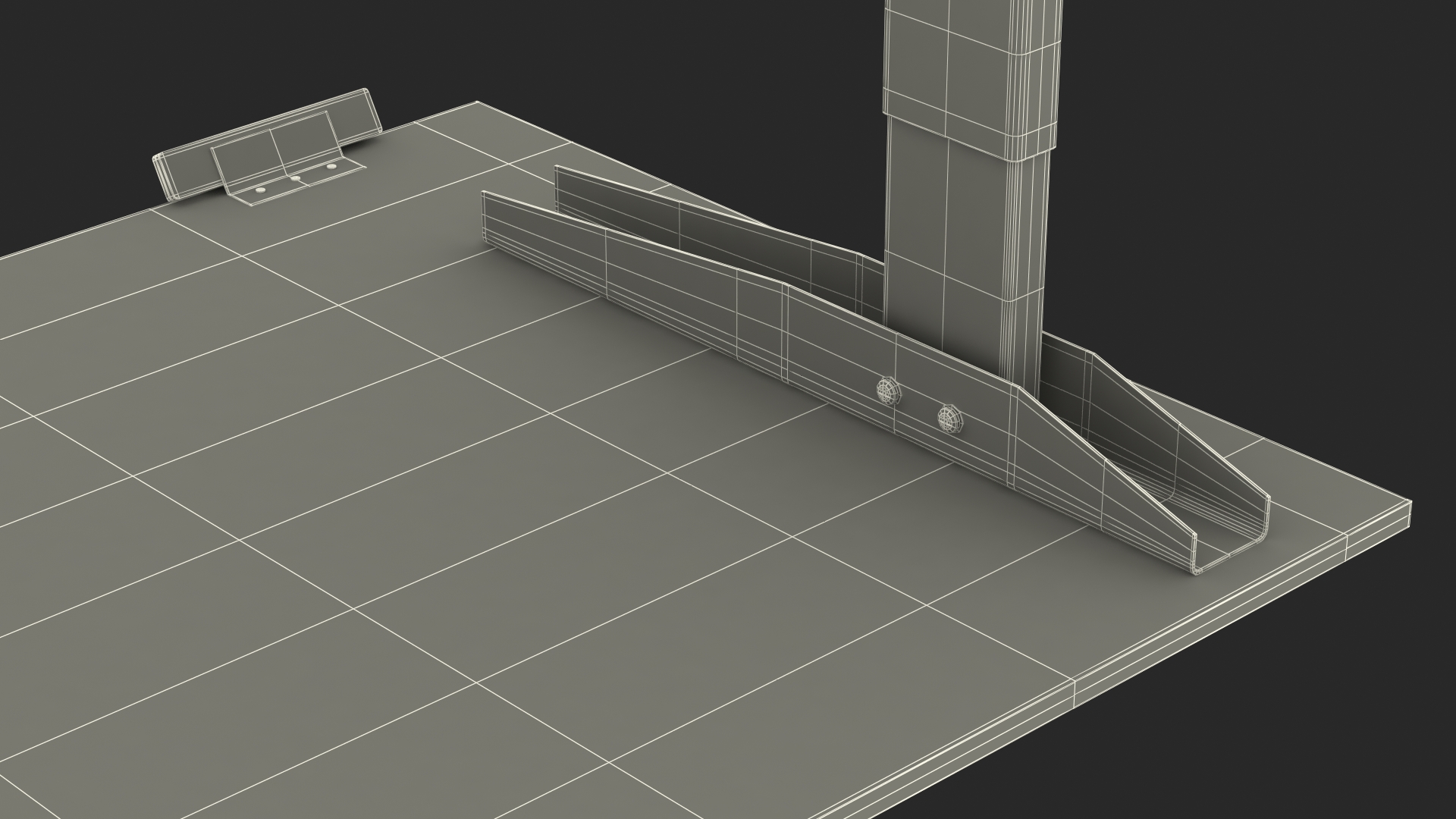 3D Brown Standing Desk Workstation