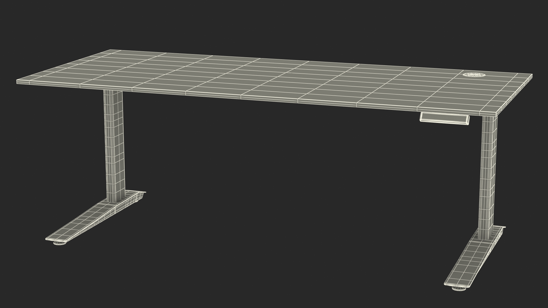 3D Brown Standing Desk Workstation