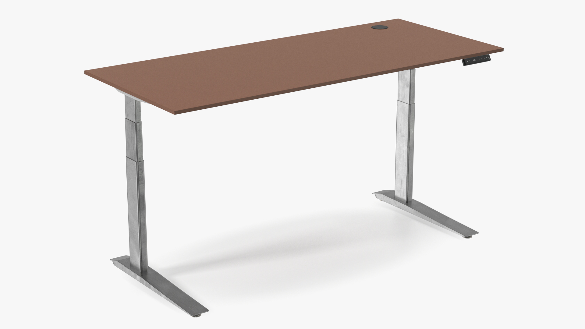 3D Brown Standing Desk Workstation