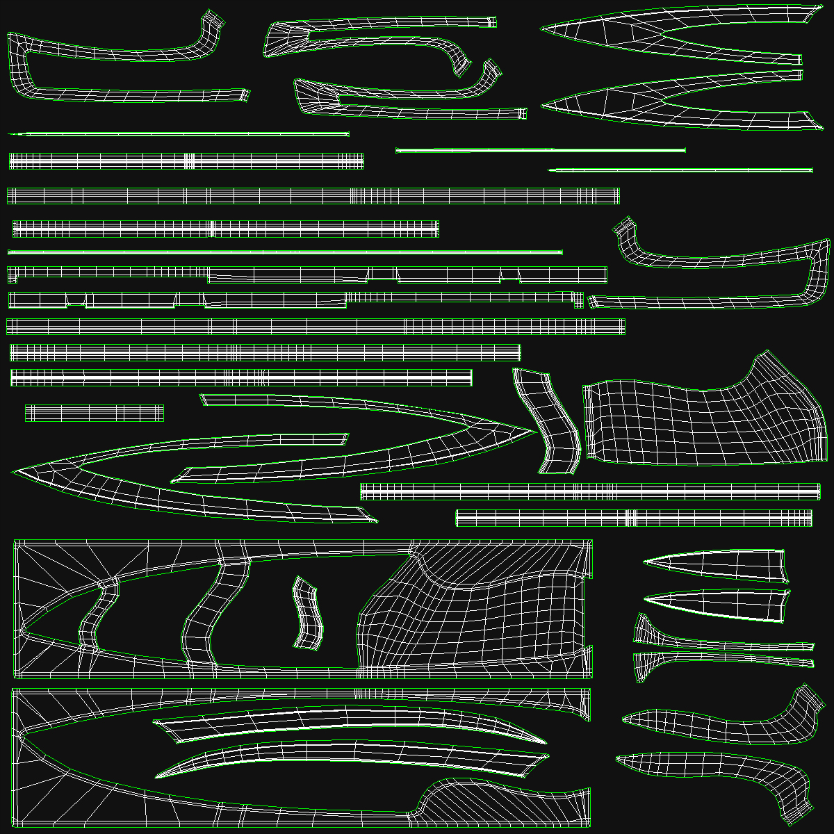 3D Kitchen Knife Set Stainless Steel model