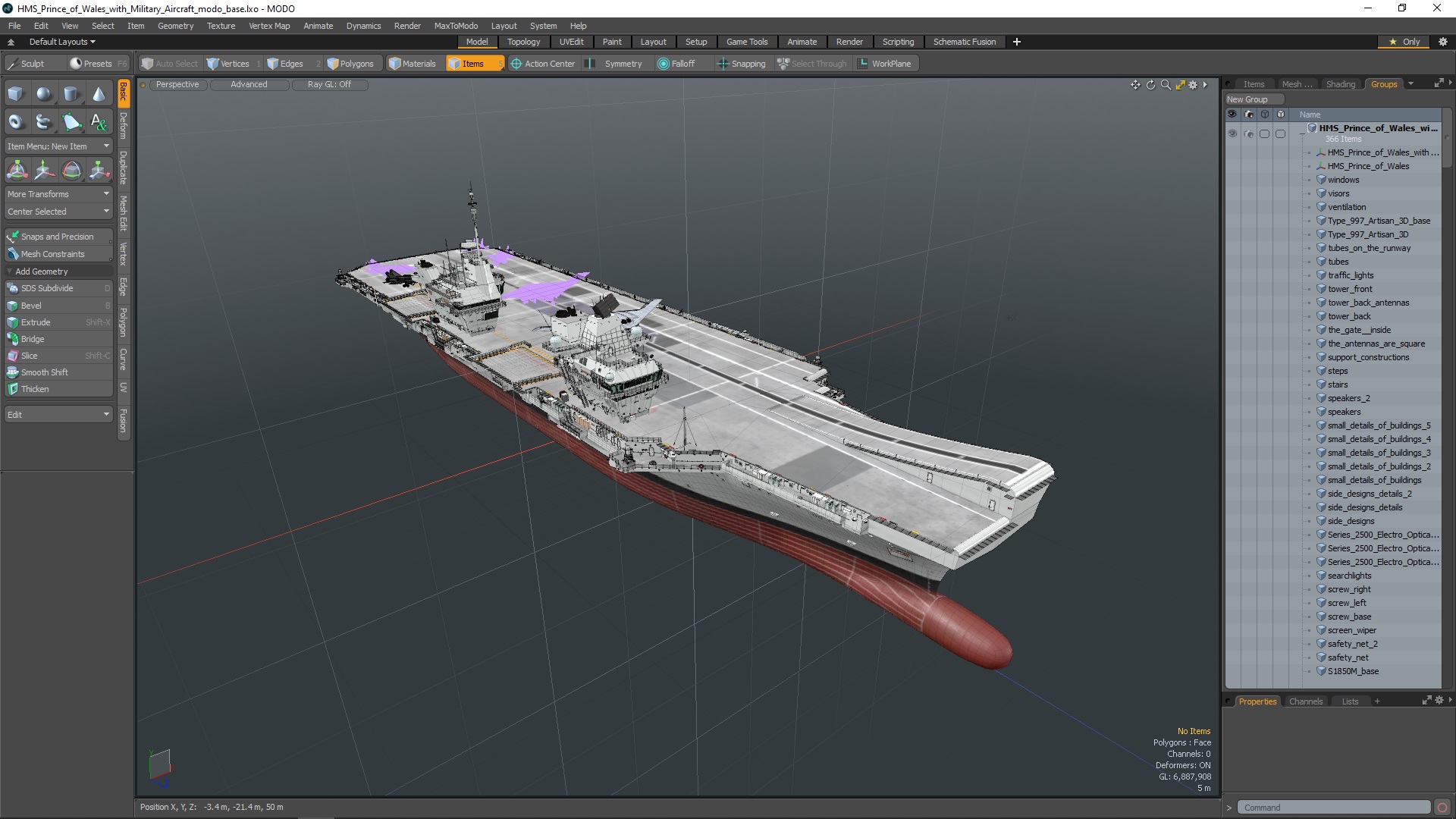 HMS Prince of Wales with Military Aircraft 3D