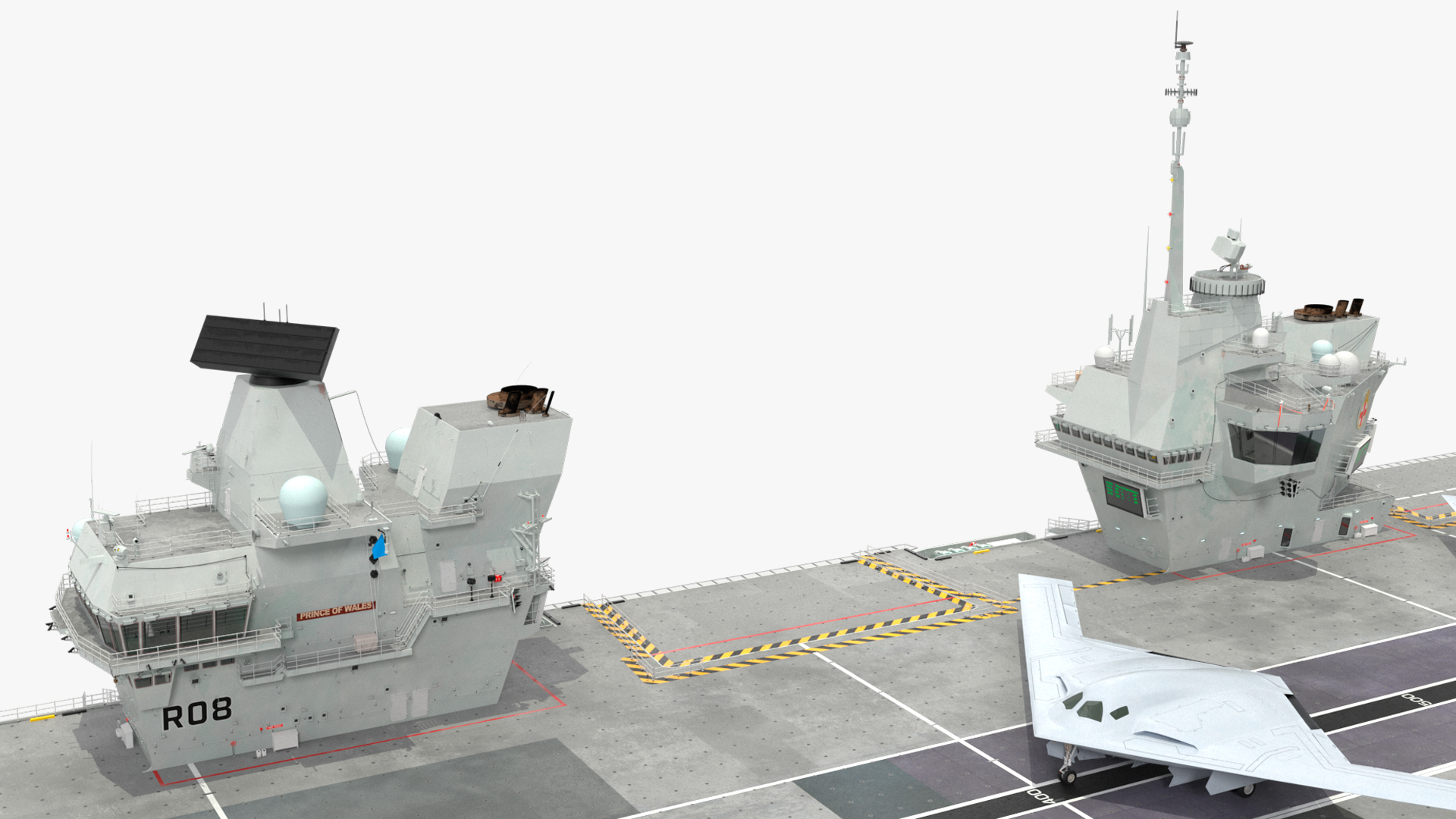 HMS Prince of Wales with Military Aircraft 3D