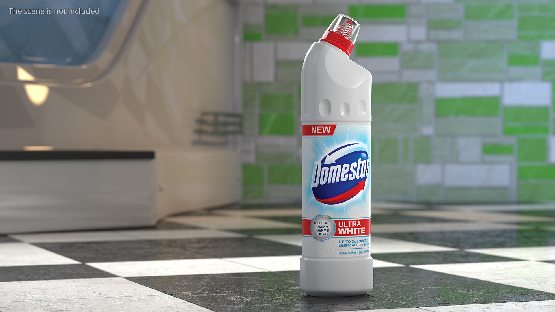 Domestos Toilet Cleaner Bleach Ultra White 3D