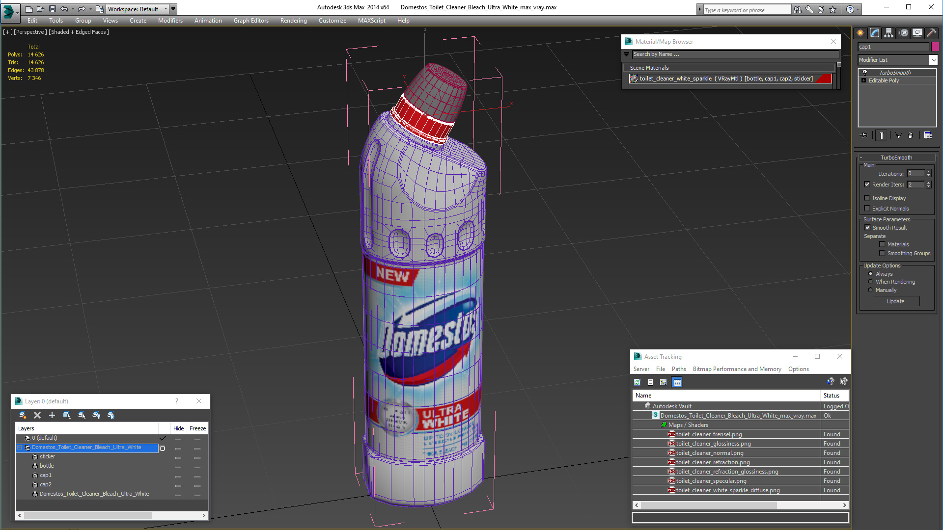 Domestos Toilet Cleaner Bleach Ultra White 3D