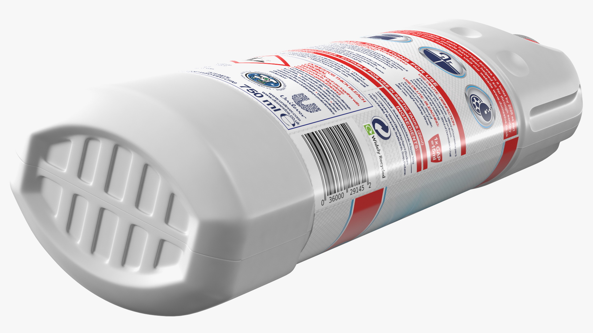 Domestos Toilet Cleaner Bleach Ultra White 3D