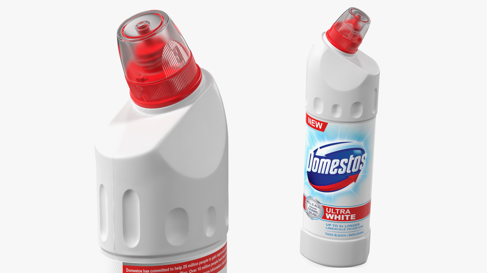 Domestos Toilet Cleaner Bleach Ultra White 3D