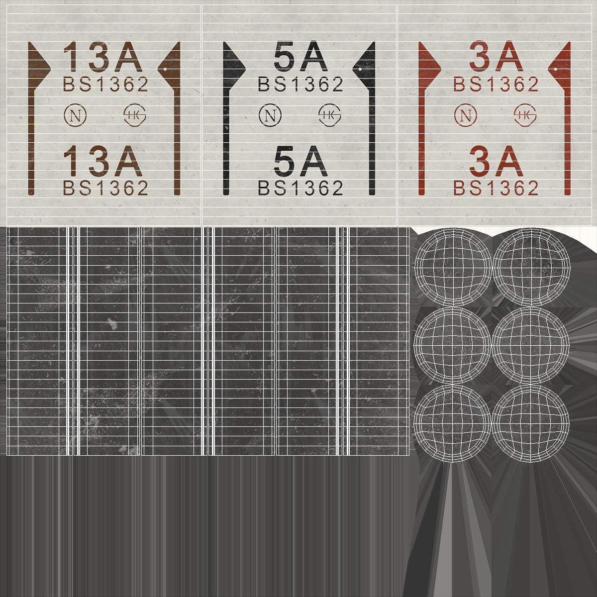 BS1362 Ceramic Fuse 3D model